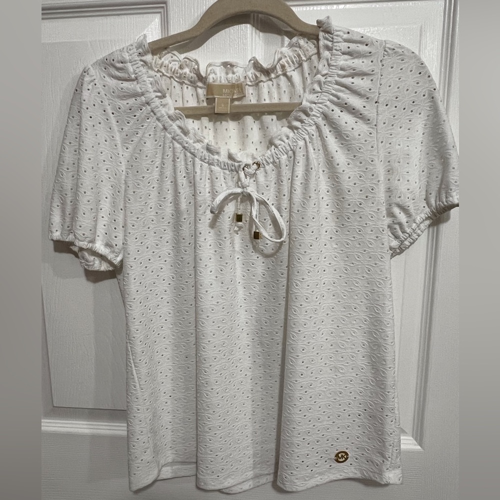 Michael Kors White Short Sleeve Top Size Small